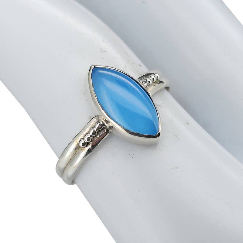 Blue Chalcedony Sterling Silver Ring