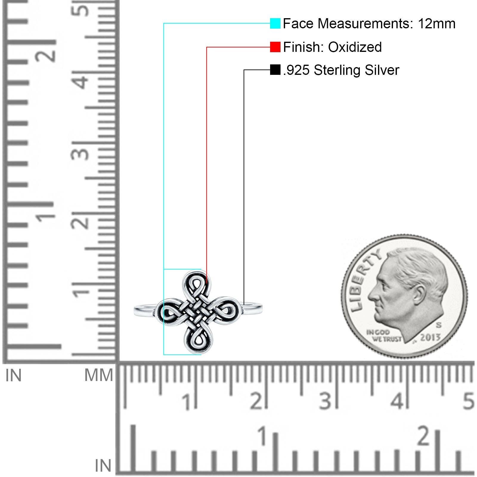 Celtic Knot Cross 925 Sterling Silver Ring