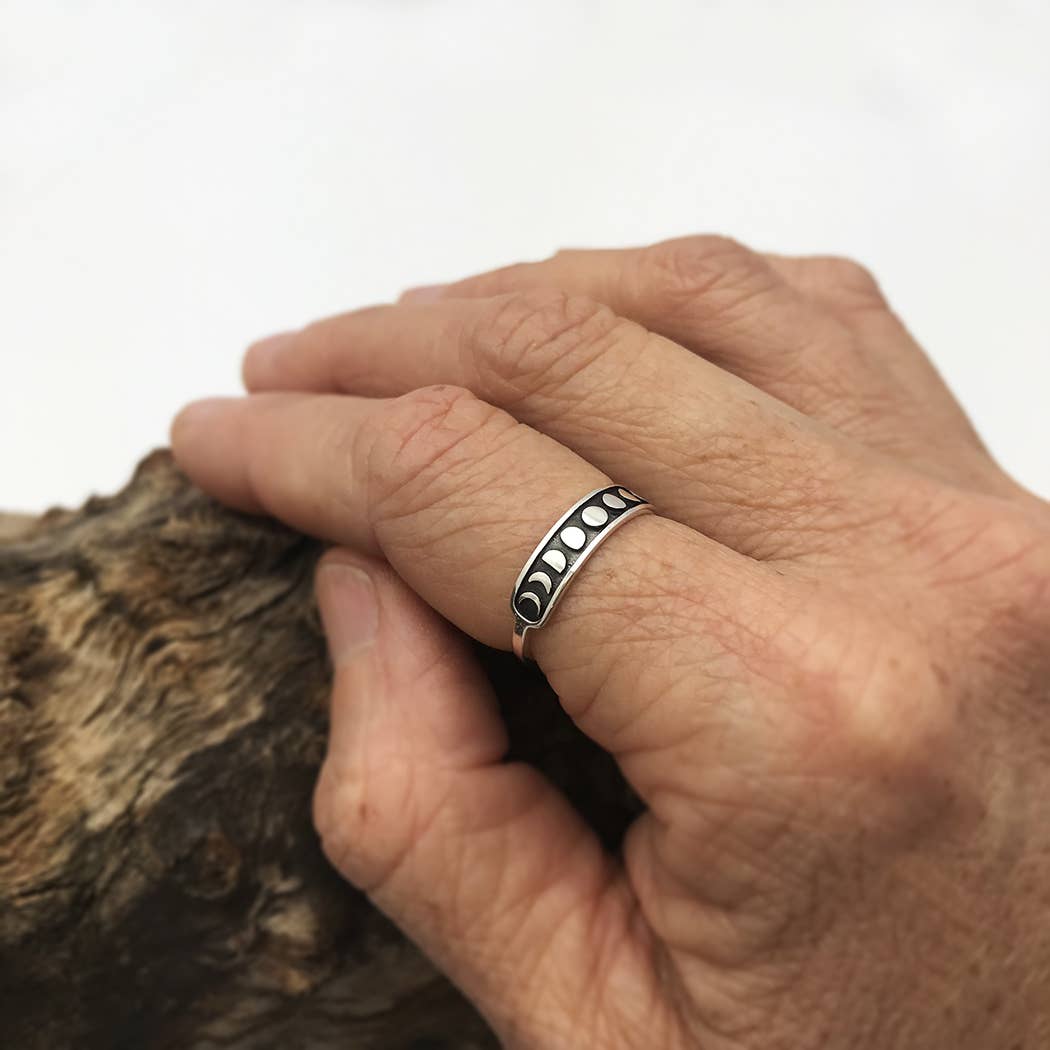 Sterling Silver Moon Phases Ring