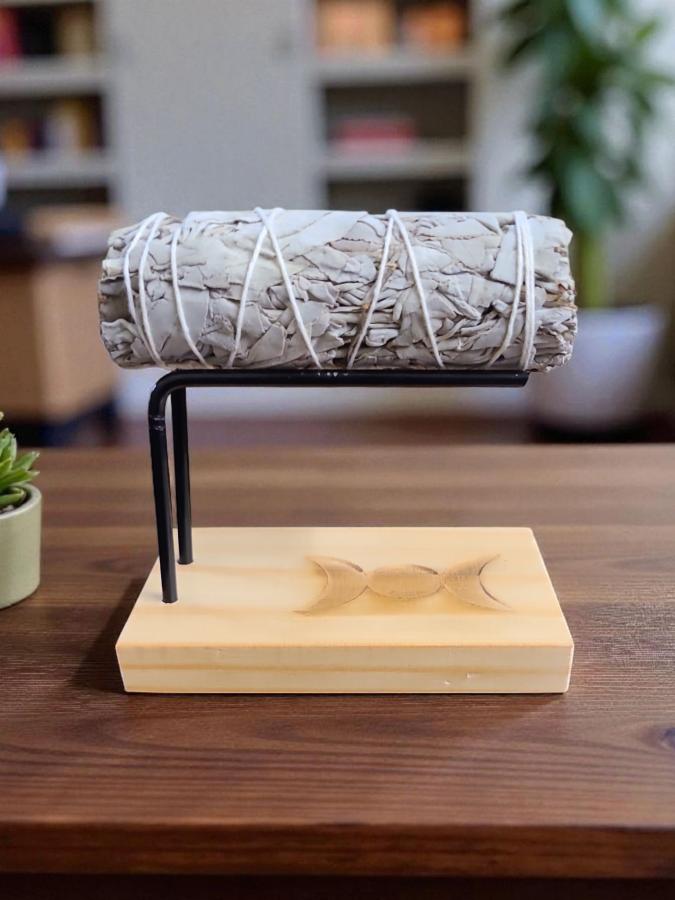 Wooden Sage & Candle Burner : Moons