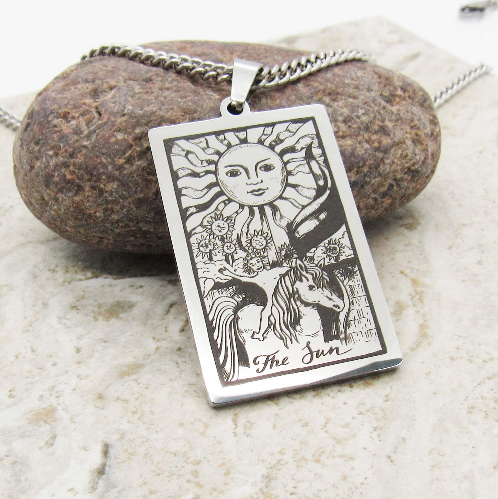 Tarot Charm Necklace Stainless Steel