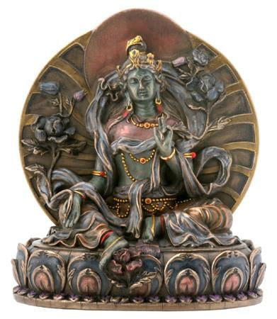 Seated Green Tara Goddess Statue