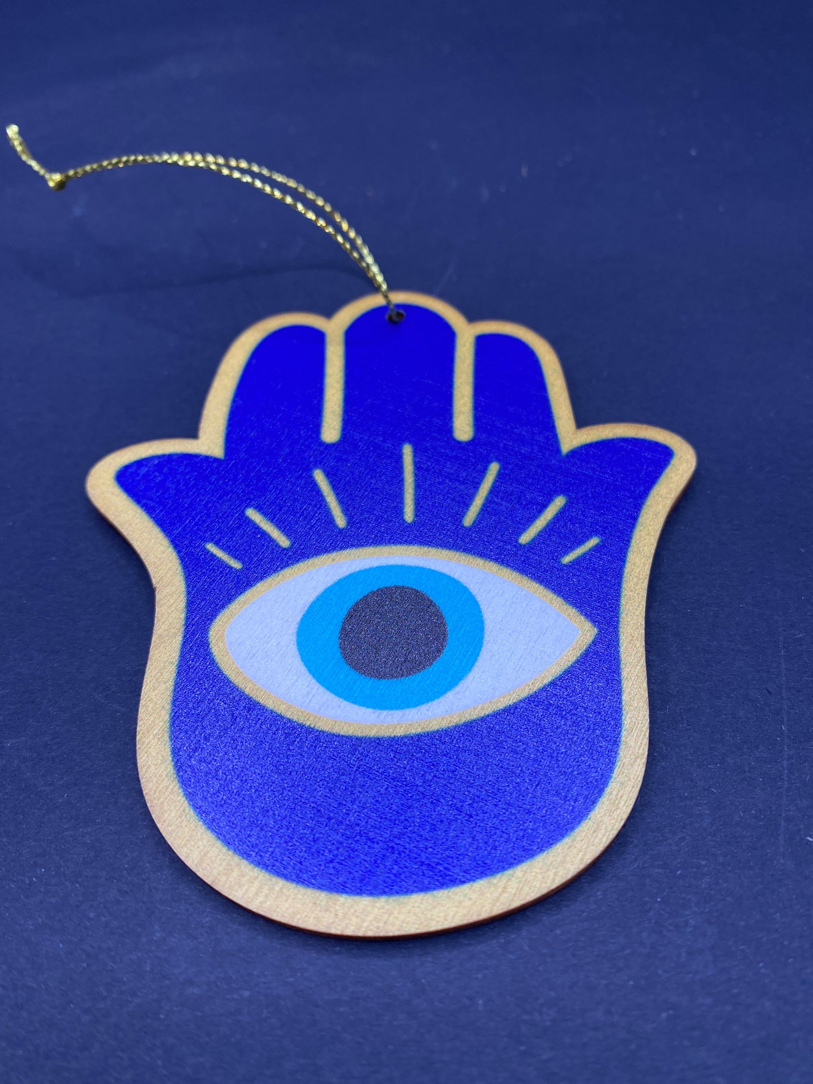 Wooden Evil Eye Ornament