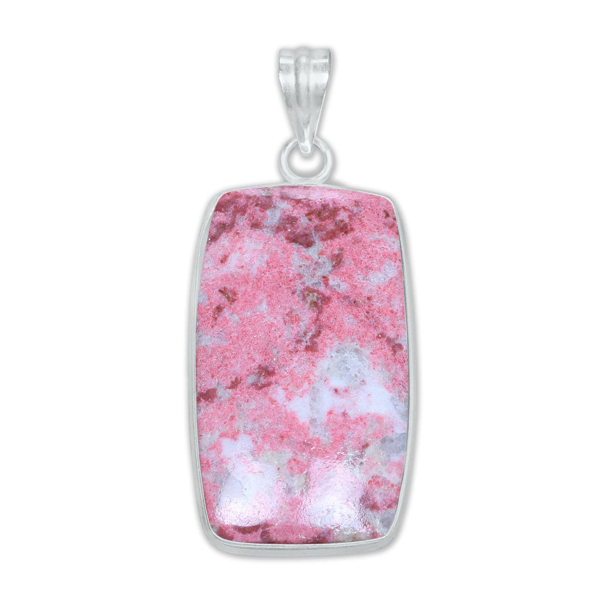 Thulite Silver-Plated Pendant