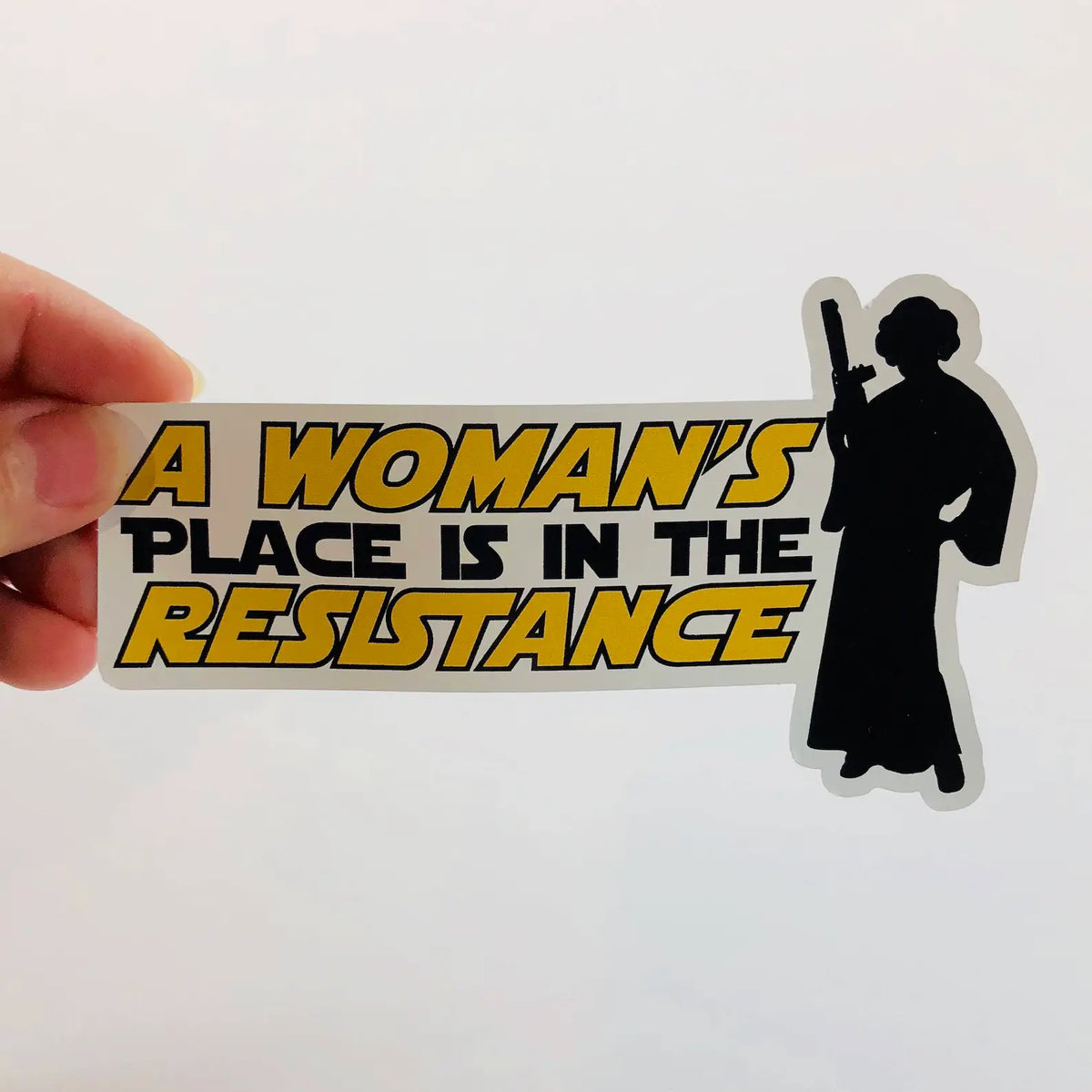 A woman&#39;s place is in the resistance Leia sticker