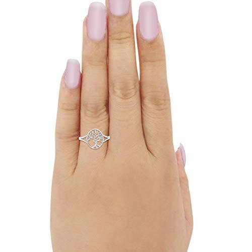 Twist Trunk Tree of Life Sterling Silver Ring