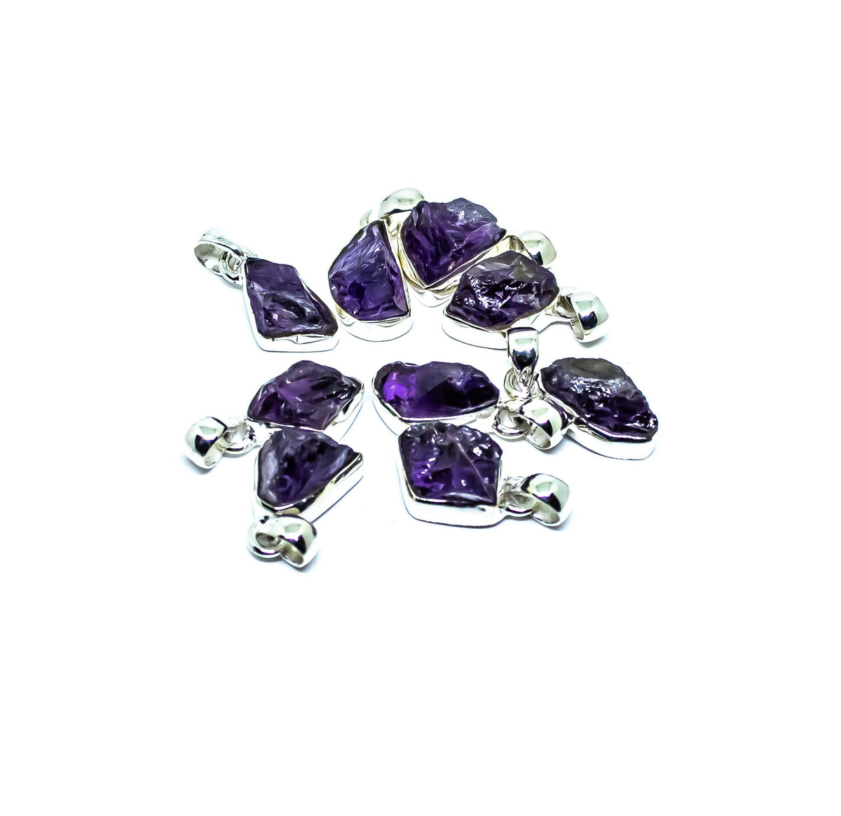 Amethyst Freeform Sterling Silver Pendant