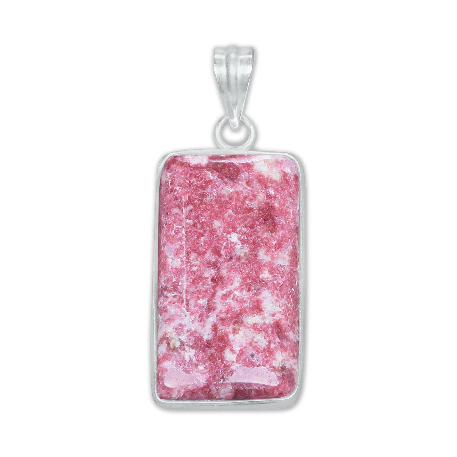 Thulite Silver-Plated Pendant