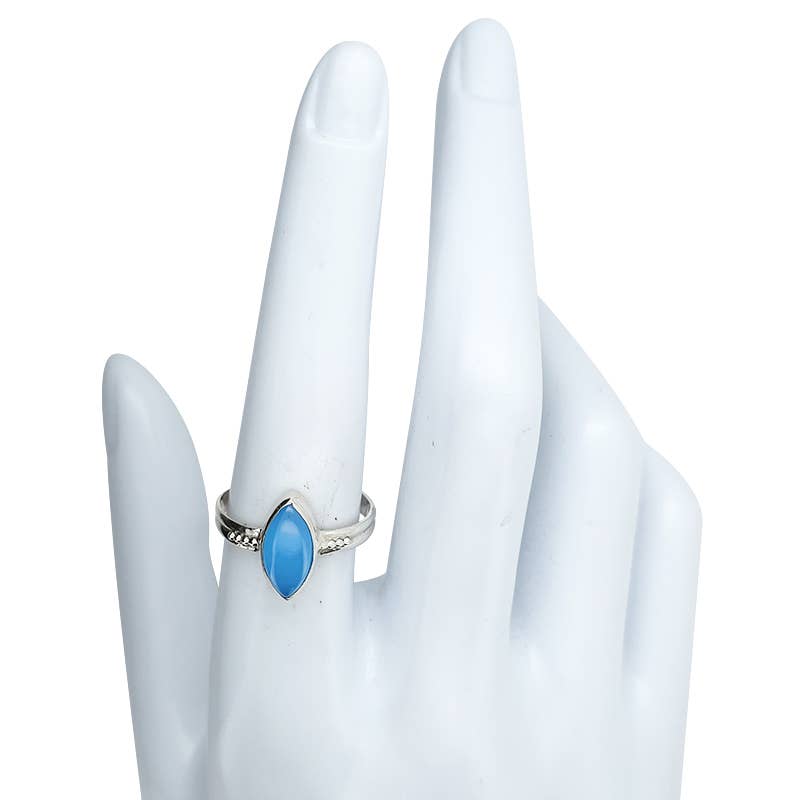 Blue Chalcedony Sterling Silver Ring