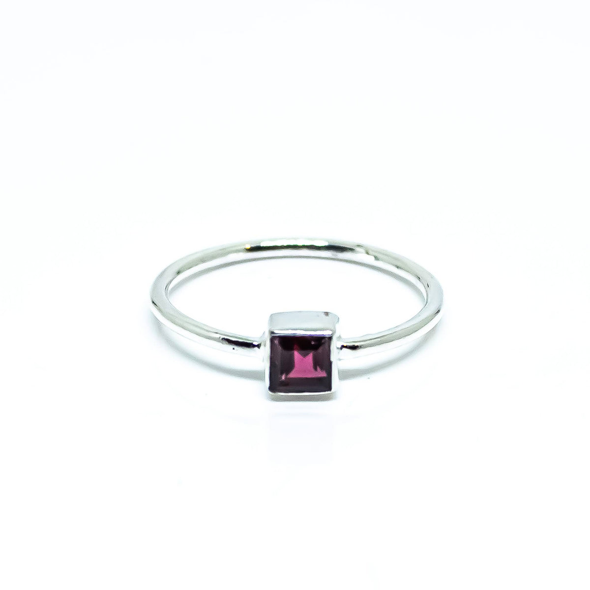 Garnet Sterling Silver Ring 925