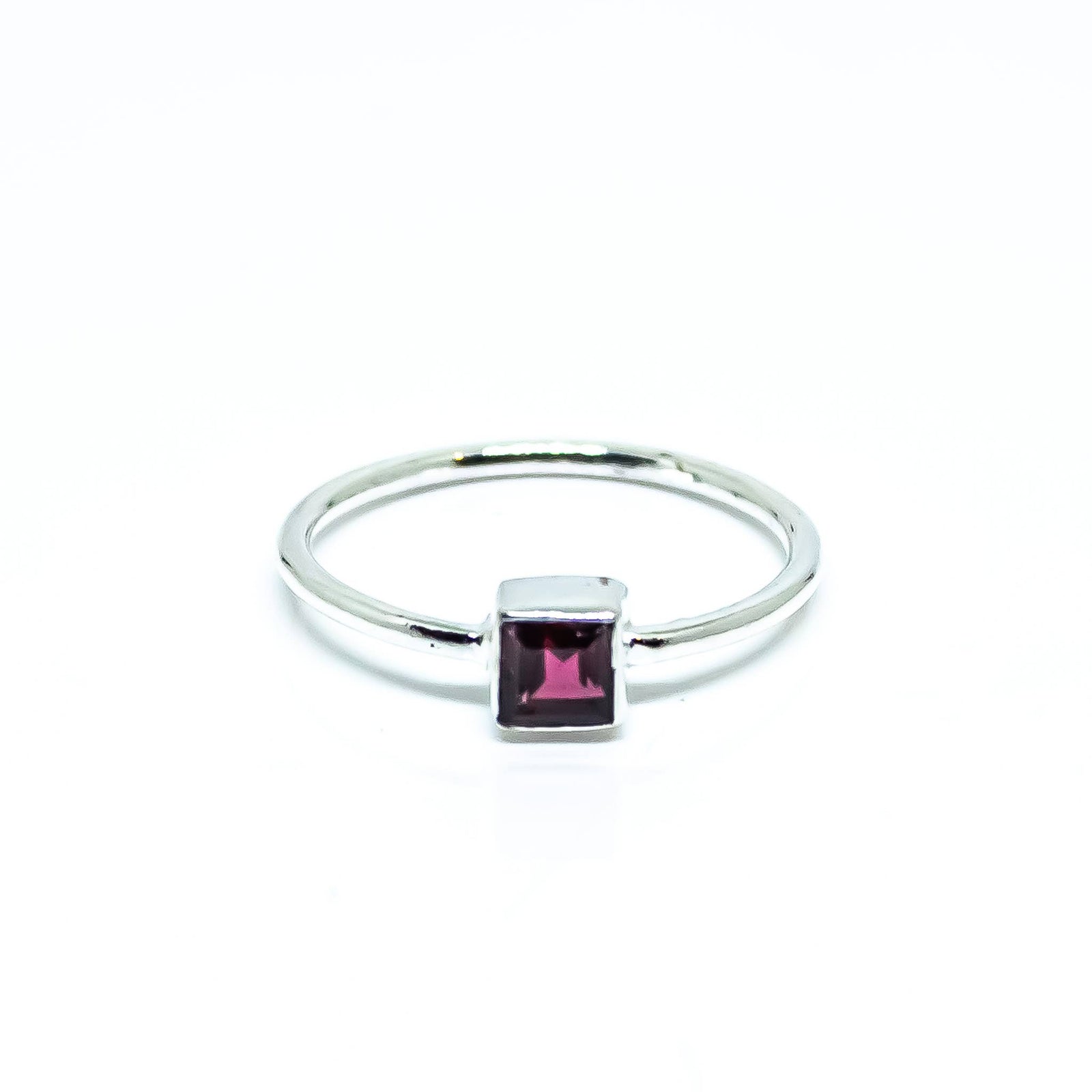 Garnet Sterling Silver Ring 925