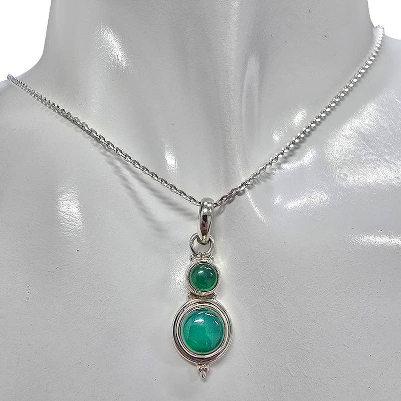 Green Onyx Sterling Silver Pendant