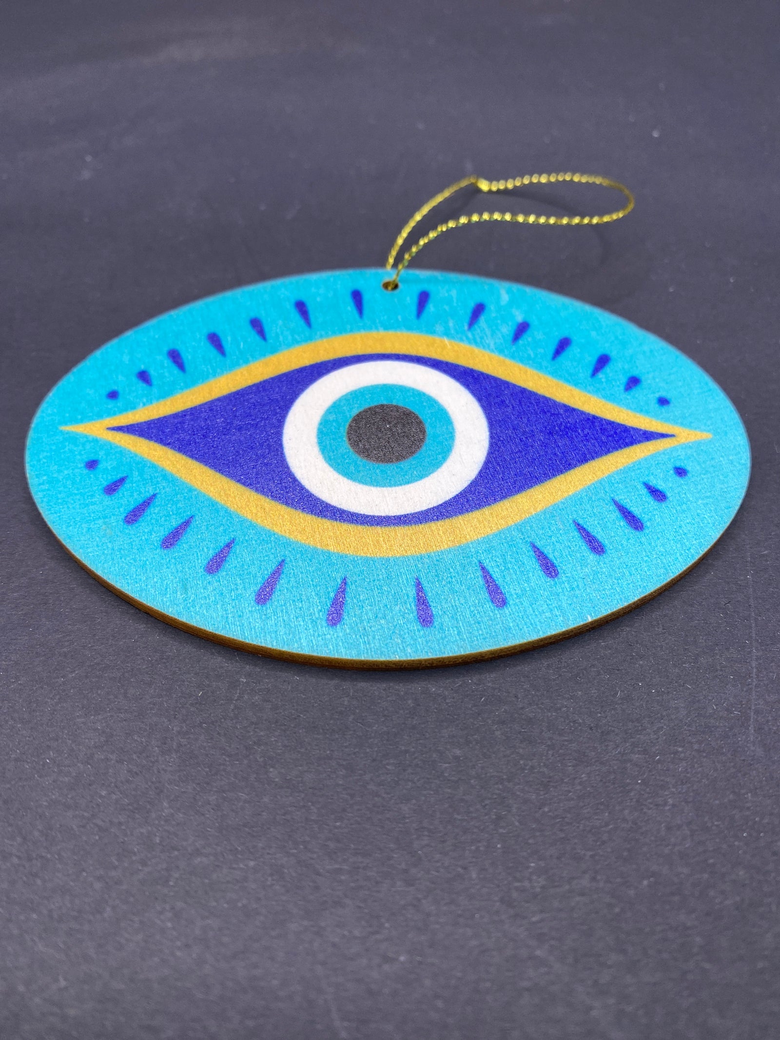 Wooden Evil Eye Ornament