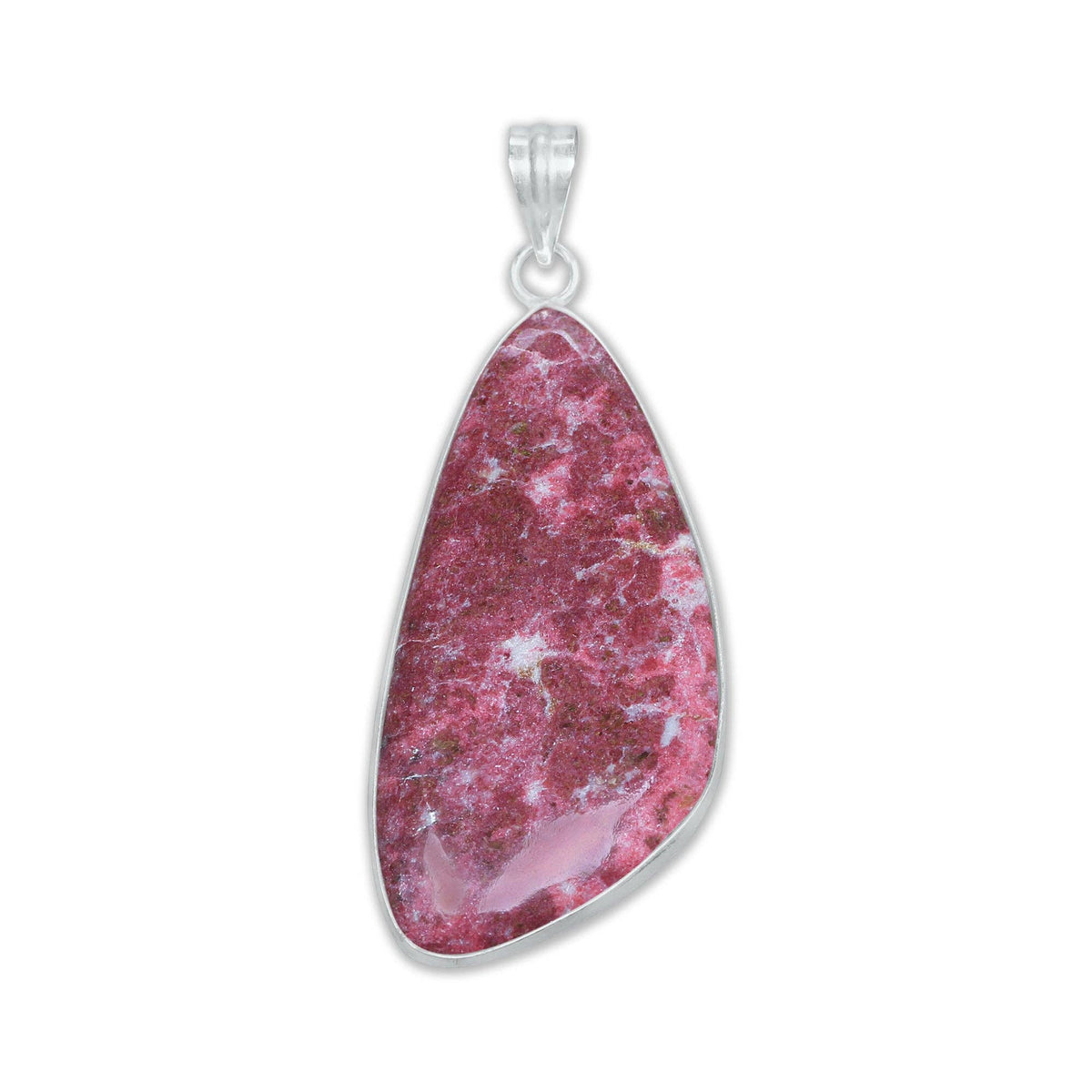 Thulite Silver-Plated Pendant