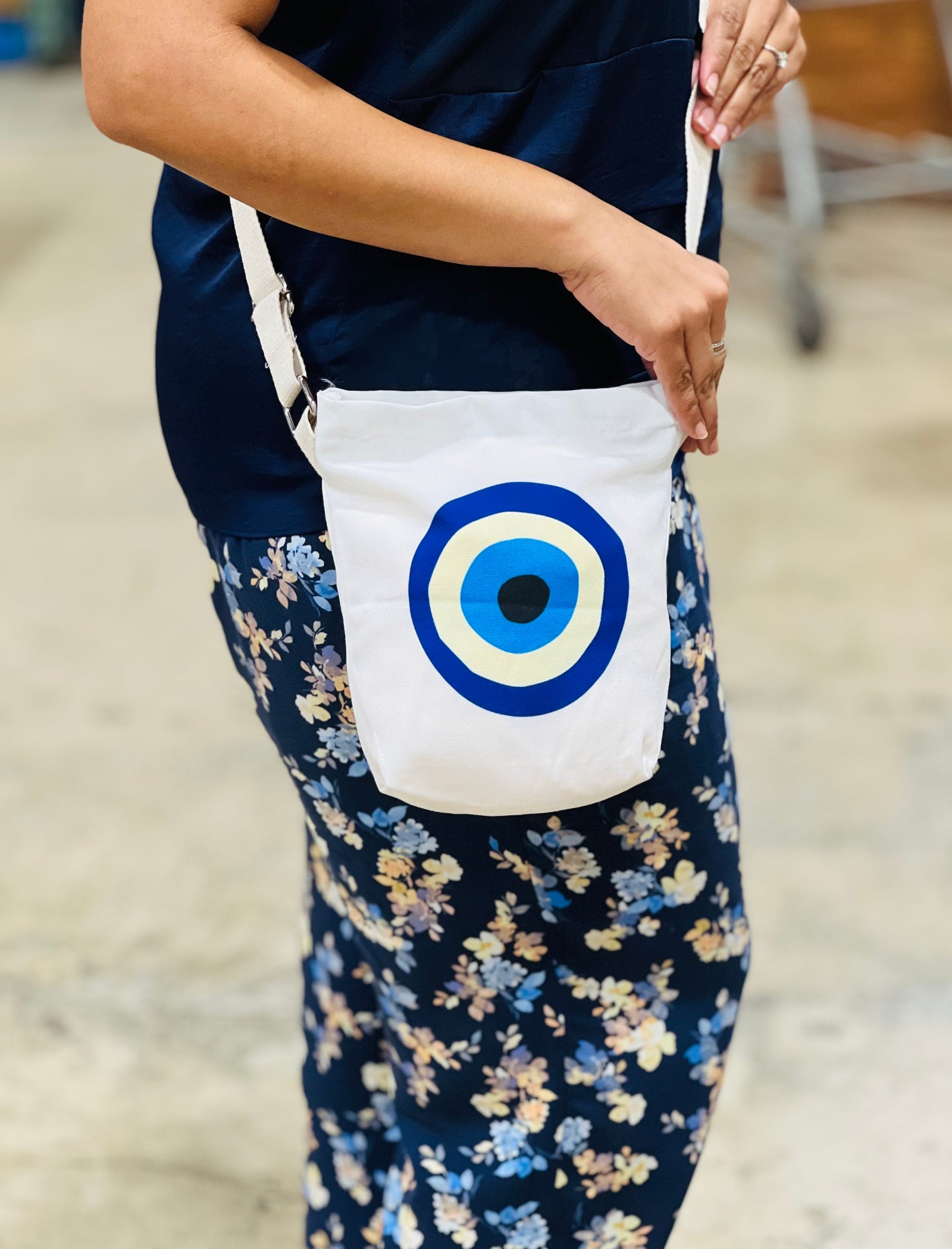 Evil Eye Cross Body Tote Bag