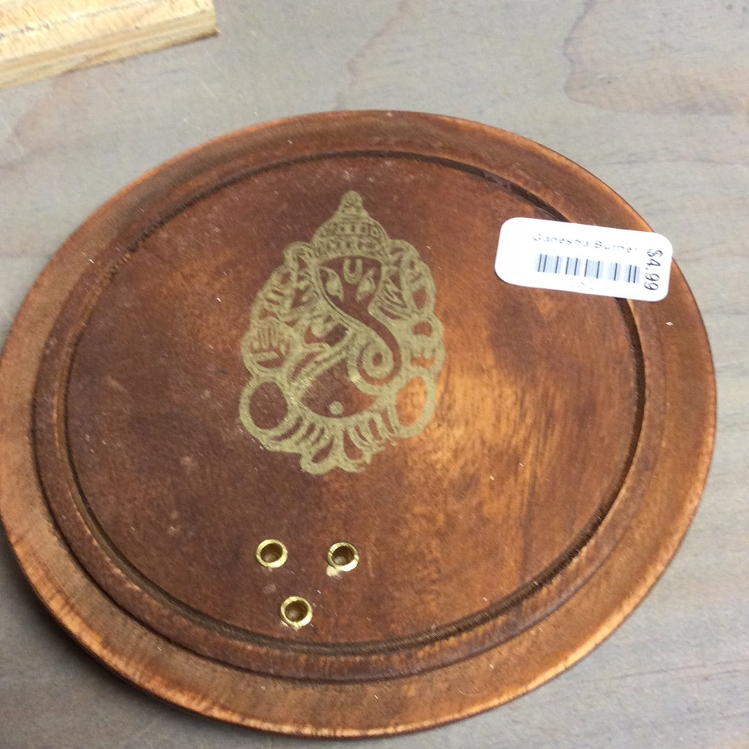 Round Wooden Incense Stick Burner