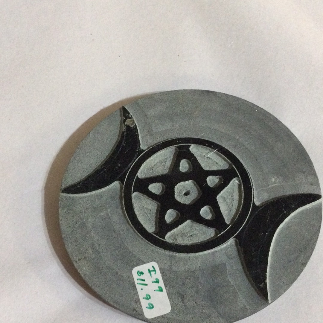 Large Round  Soapstone Incense Burner