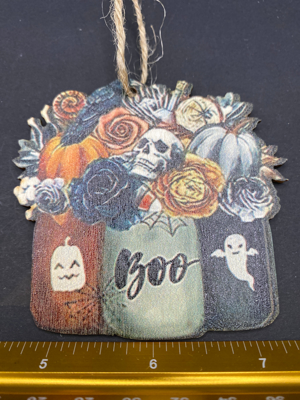 Haunted Floral Wooden Ornament