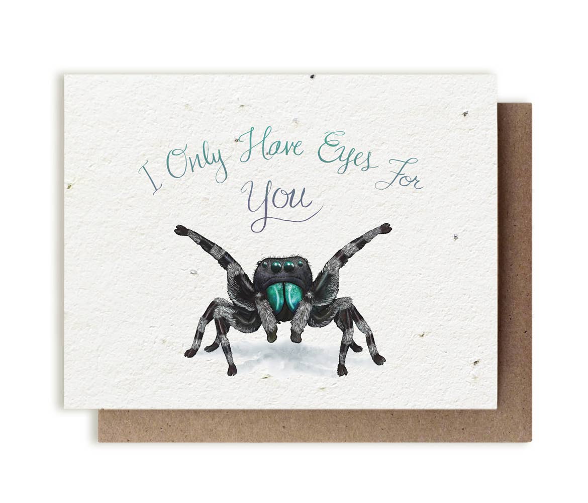 I Only Have Eyes for You Spider Plantable Herb Seed Card