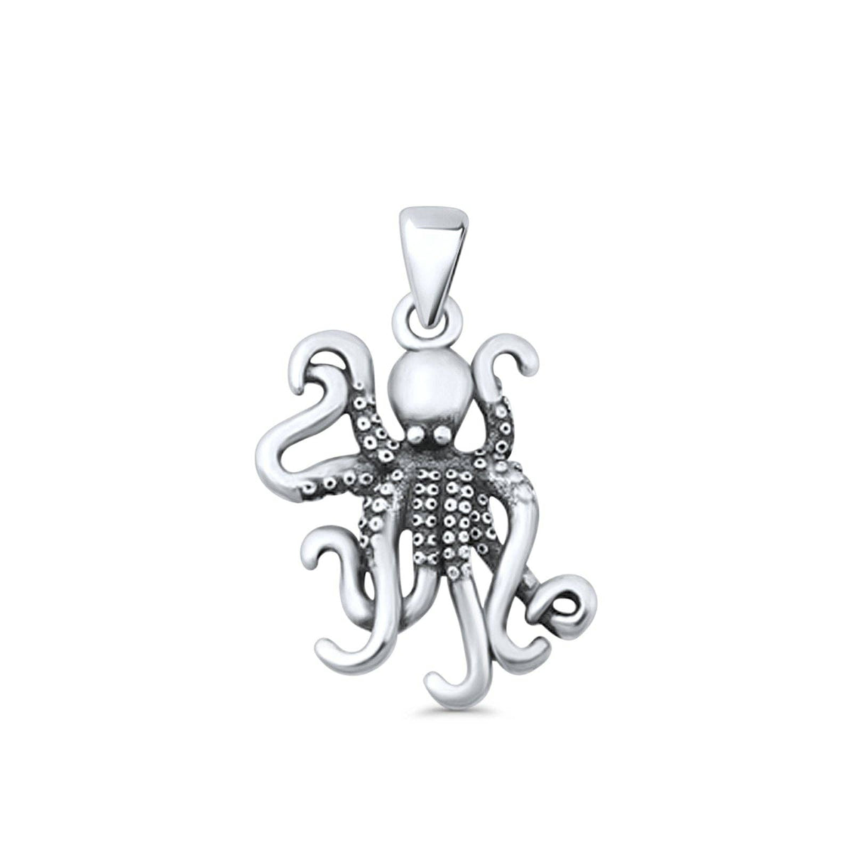 Octopus Pendant Oxidized