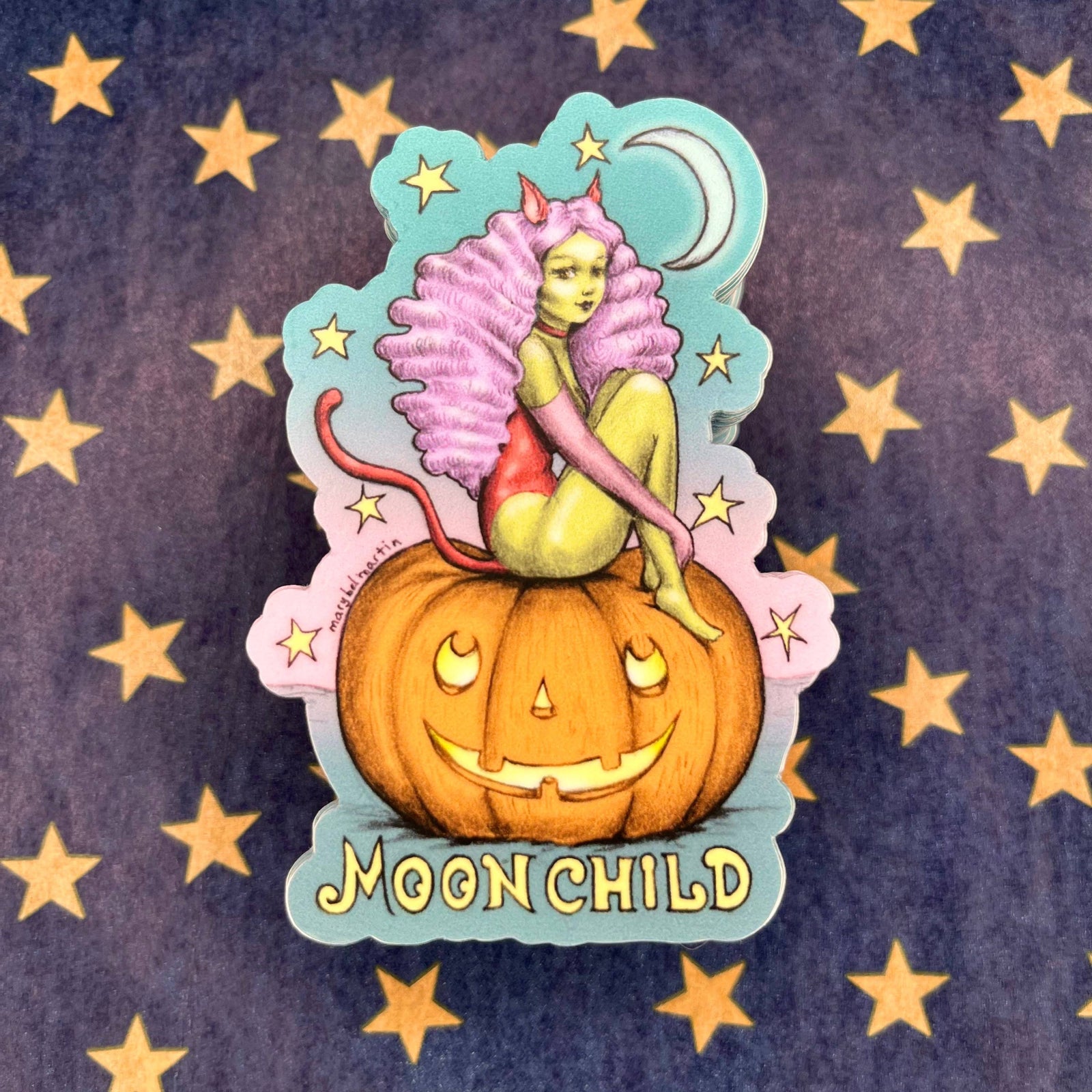 Moonchild - Vinyl Sticker By Marybel Martin