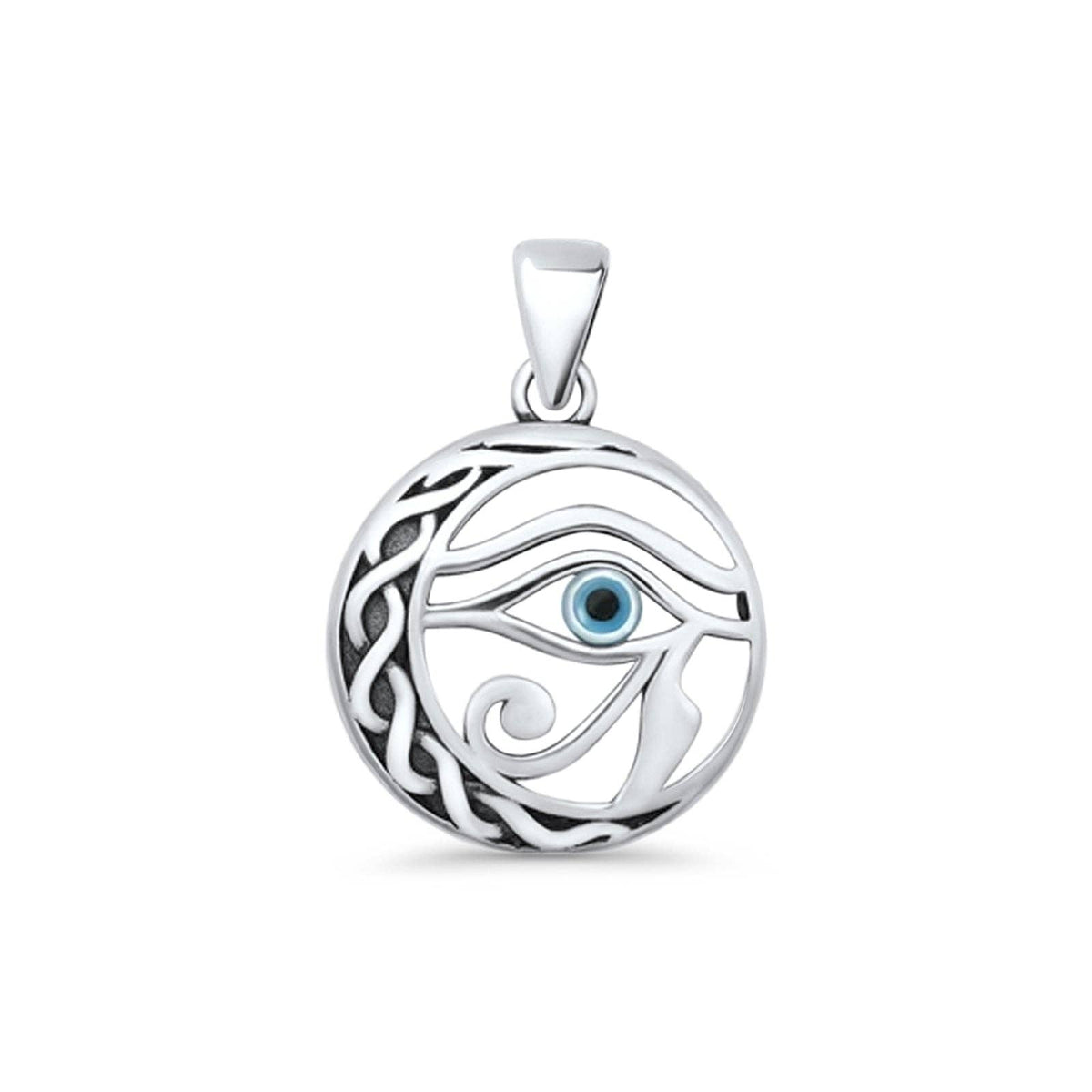 Eye of Horus &amp; Evil Eye Pendant Oxidized