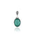925 Silver Filigree Heart Detailed Emerald Gemstone Woman Pendant