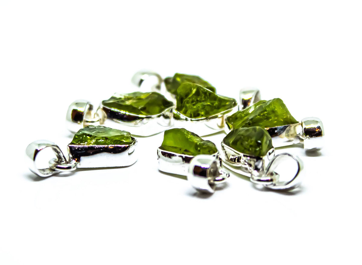 Peridot Freeform Sterling Silver Pendant