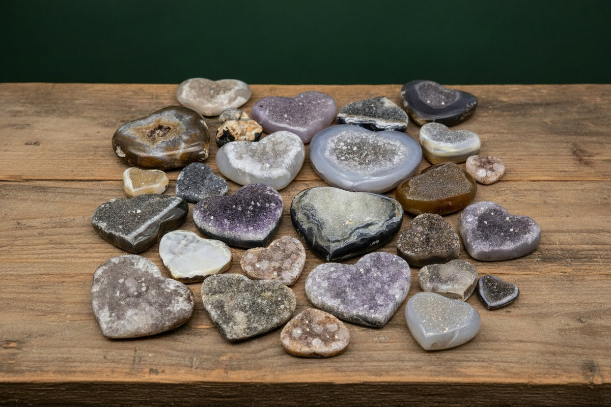 Agate Druzy Crystal Heart