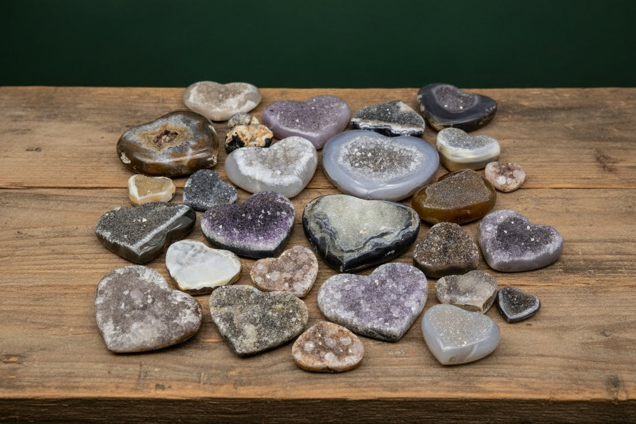 Agate Druzy Crystal Heart