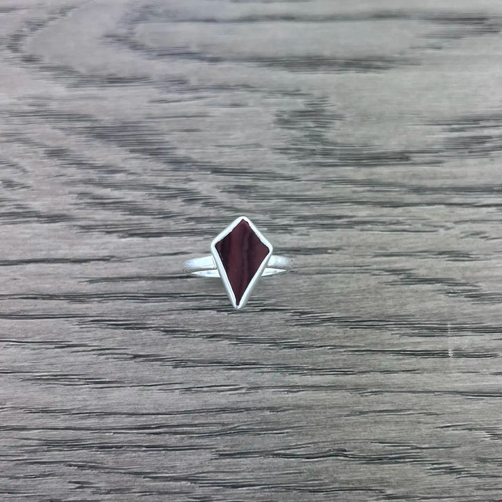 Red Tiger Eye Shield Sterling Silver Ring