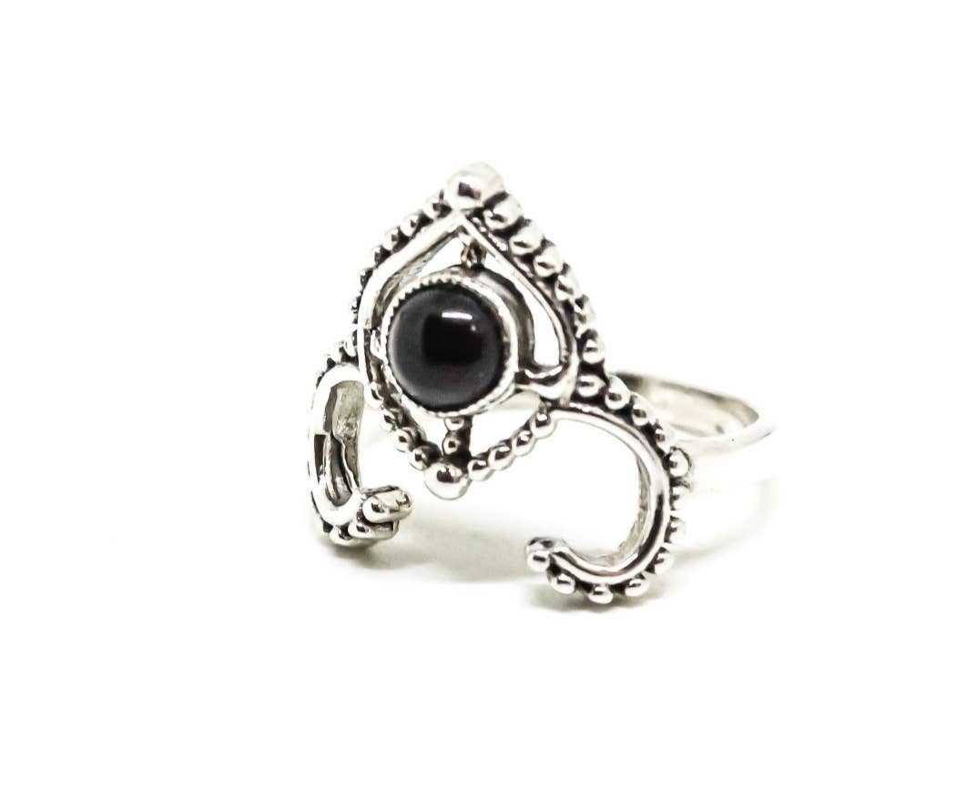Black Obsidian Ring Sterling Silver 925