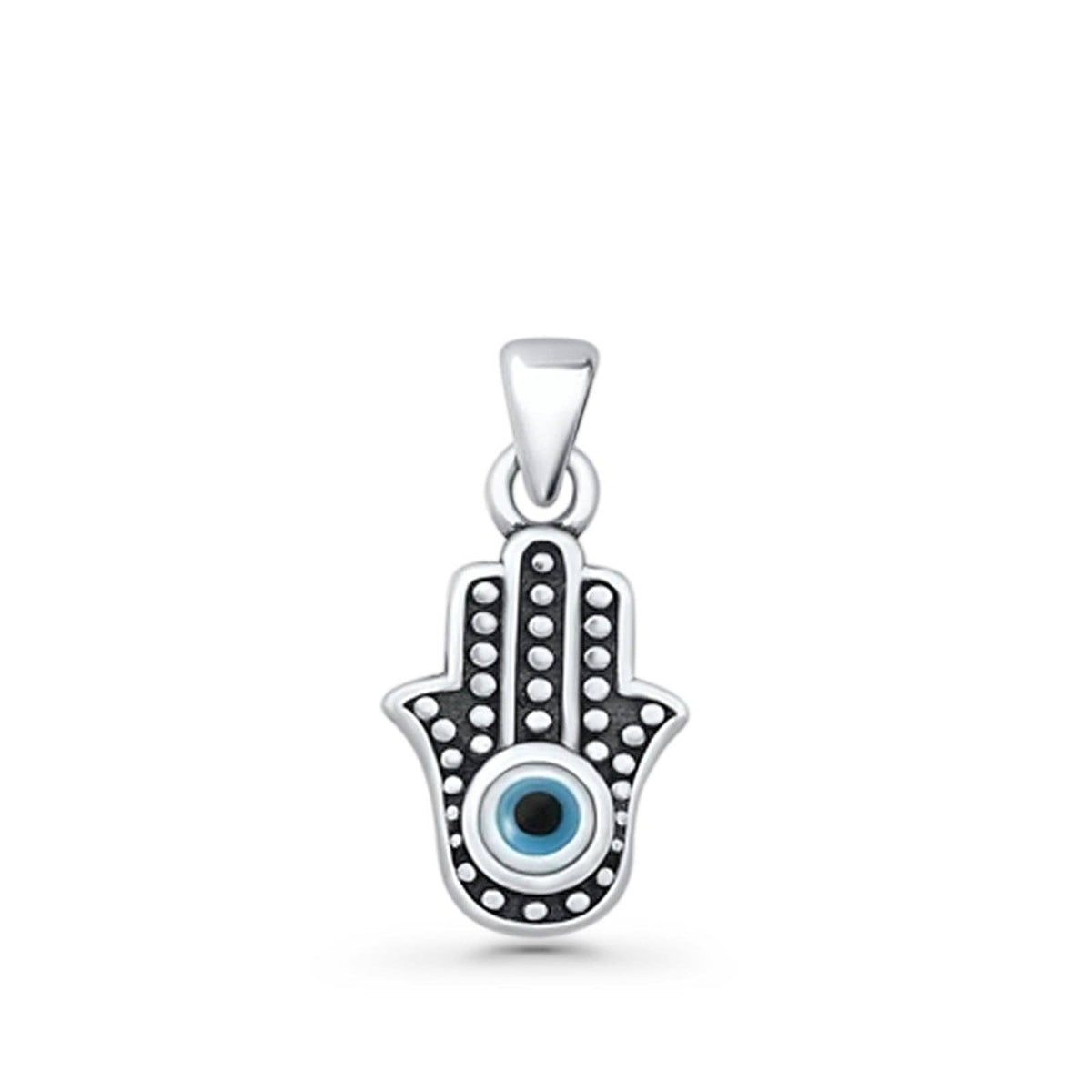Hand Of Hamsa &amp; Evil Eye Oxidized Pendant