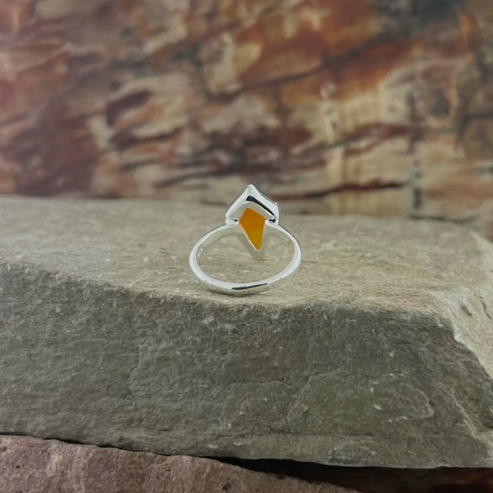 Carnelian Shield Sterling Silver Ring