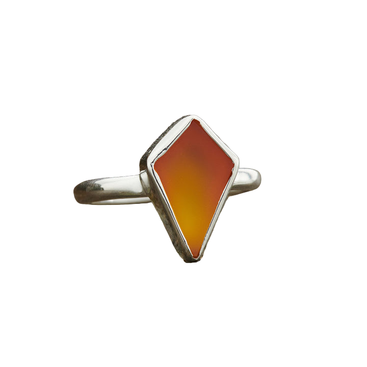 Carnelian Shield Sterling Silver Ring