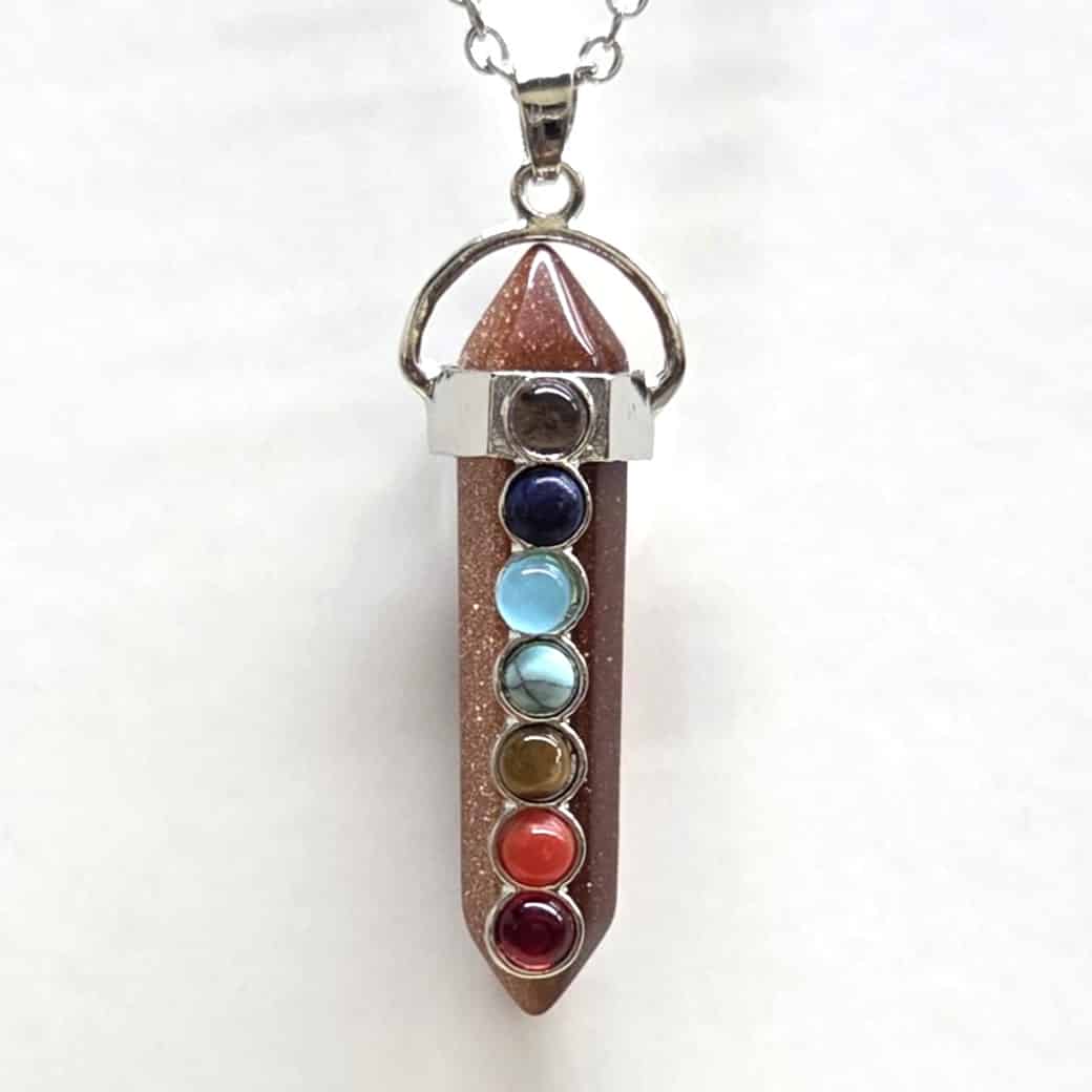 Goldstone Chakra Pendant Necklace