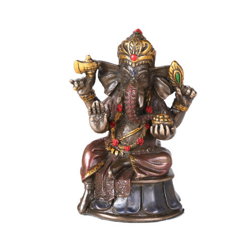 Mini Ganesha Seated on ottoman Statue