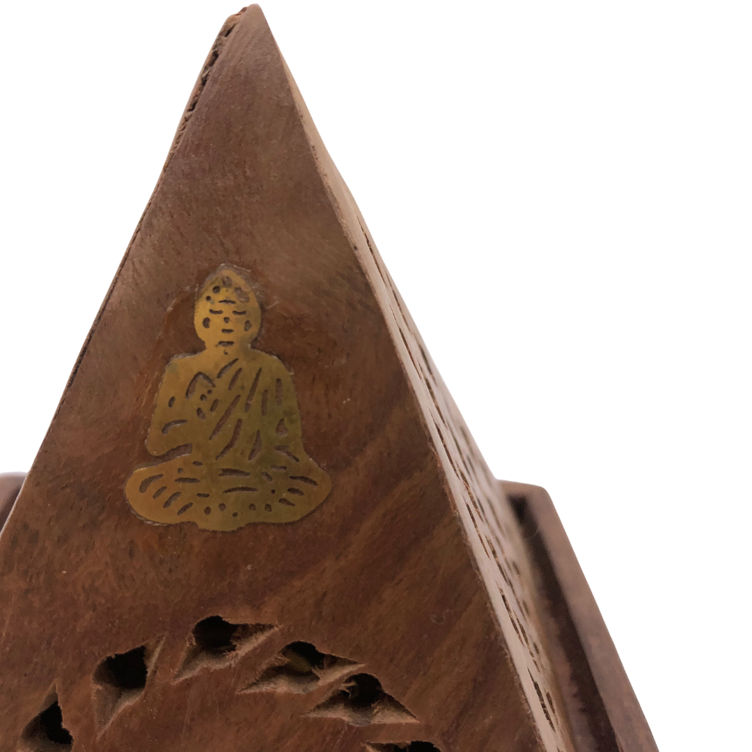 Wood Temple Incense Burner