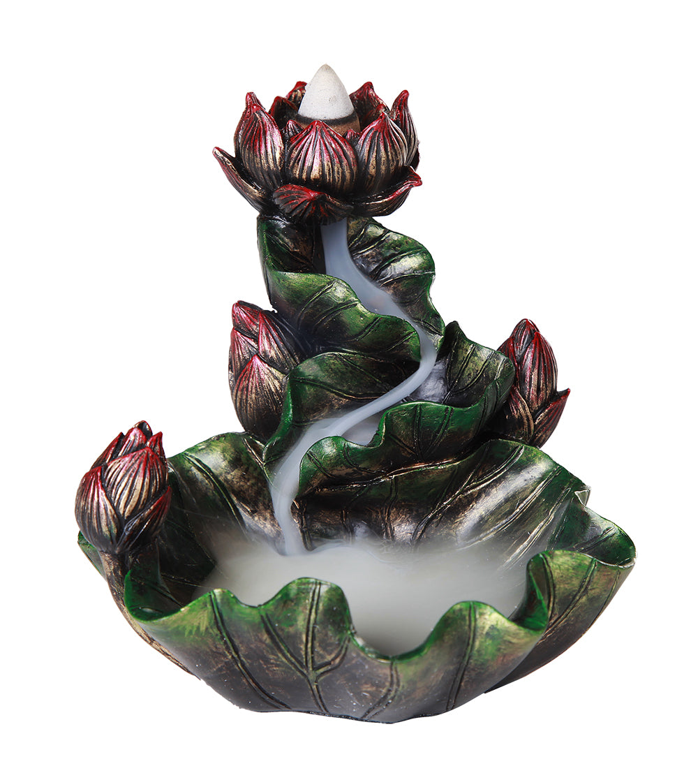 Lotus with Leaves  Backflow Burner