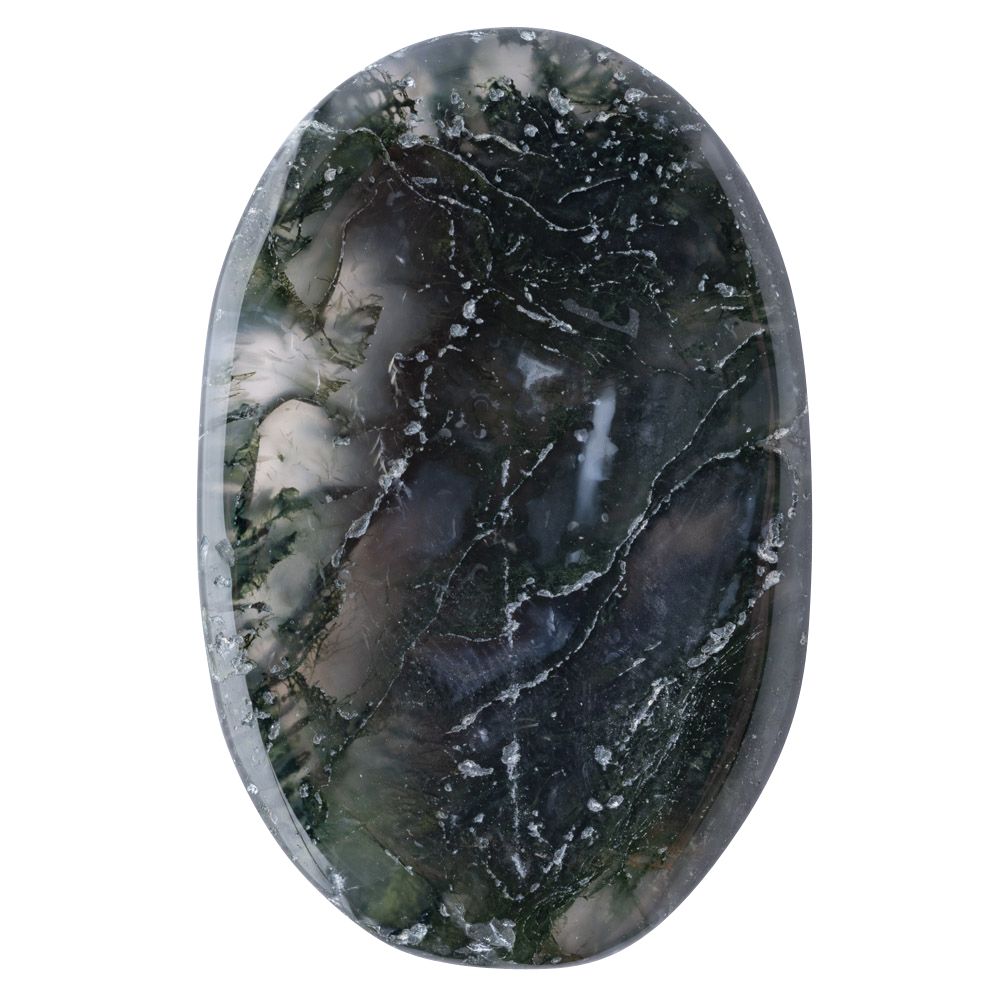 Moss Agate Worry Stone