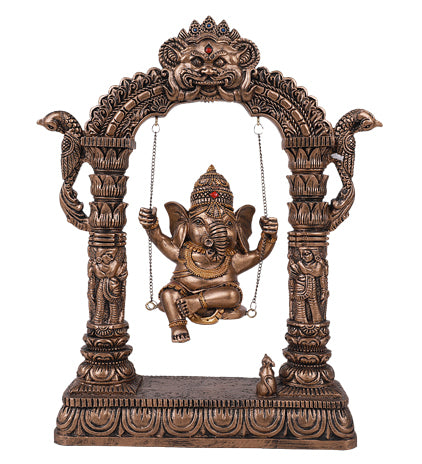 Ganesha Seated on Swing in Portal Statue