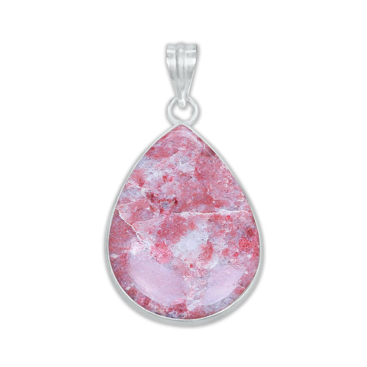 Thulite Silver-Plated Pendant