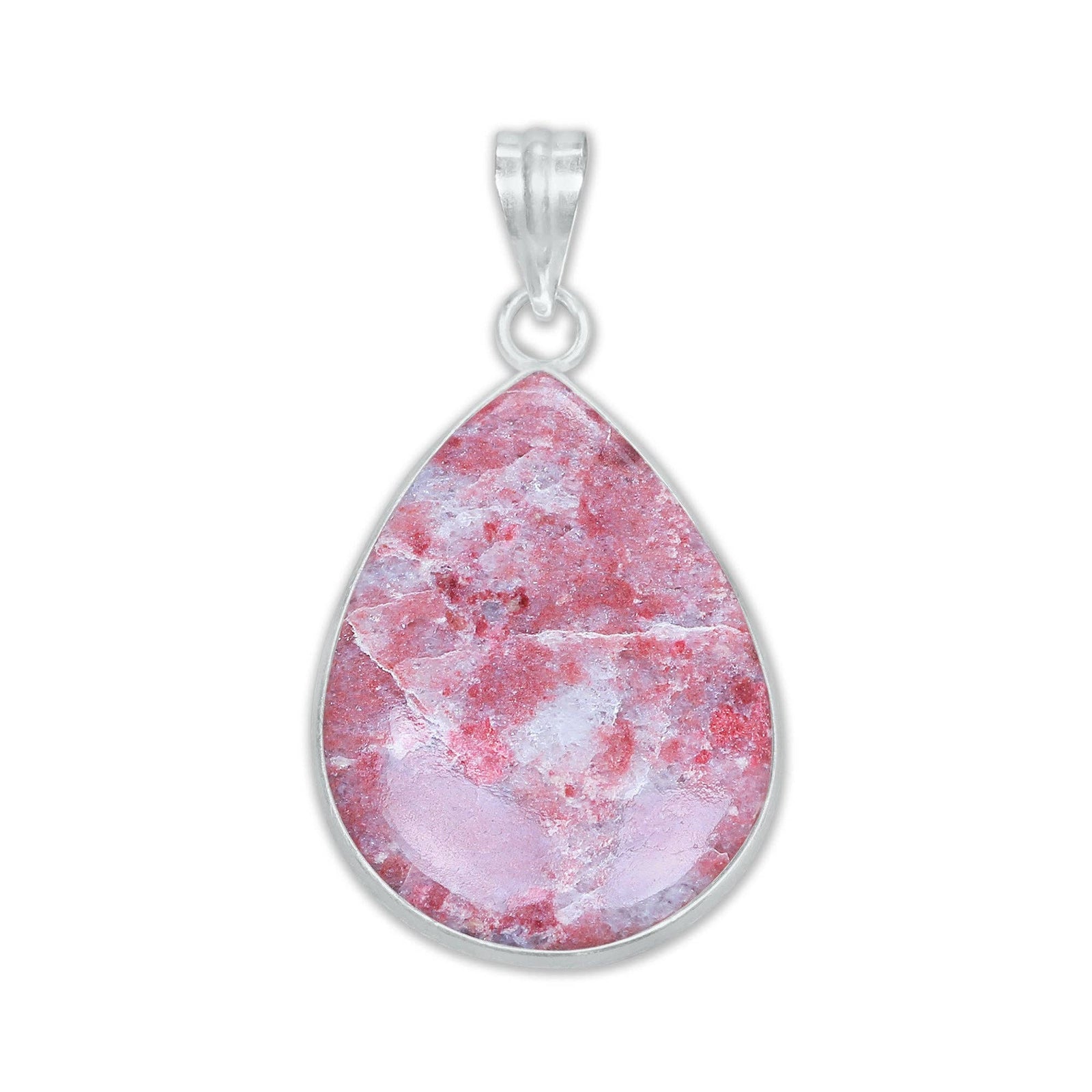 Thulite Silver-Plated Pendant