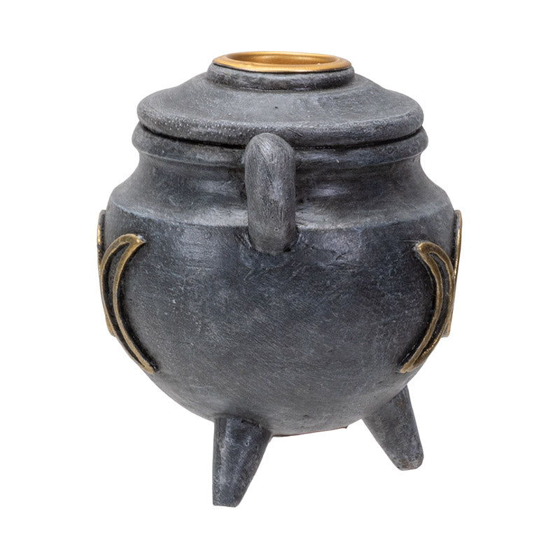 Triple Moon Cauldron Backflow Cone Incense Burner