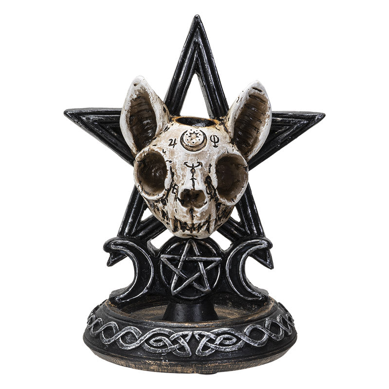 Cat Skull Pentagram Moon Phases  Backflow Burner