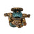 Ganesha Seated with Axe, Feather, & Modakas Statue