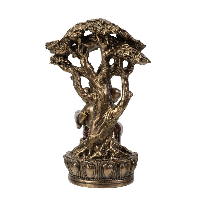 Ganesha Reading Under Tree Statue