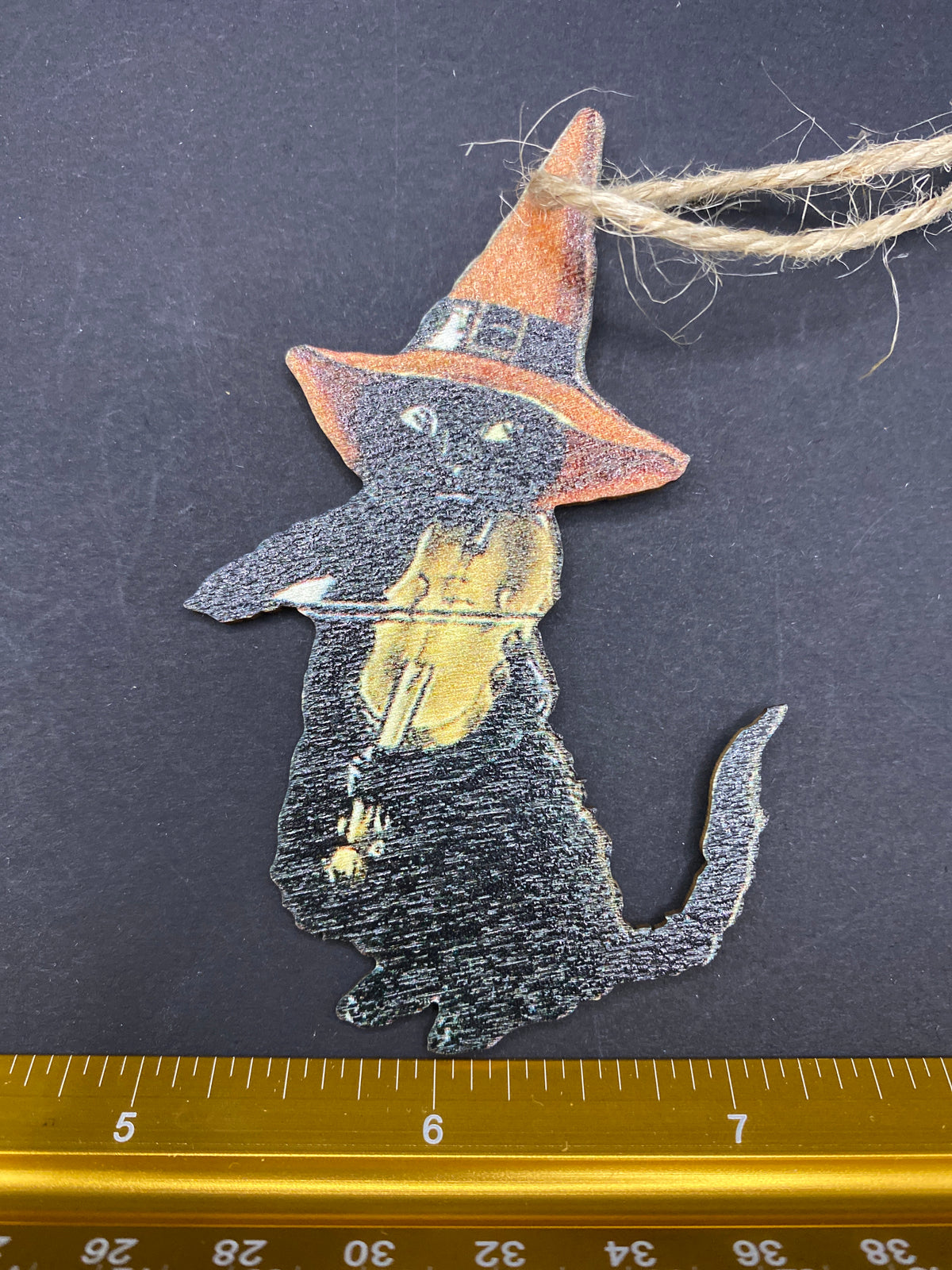 Black Cat Wooden Ornament