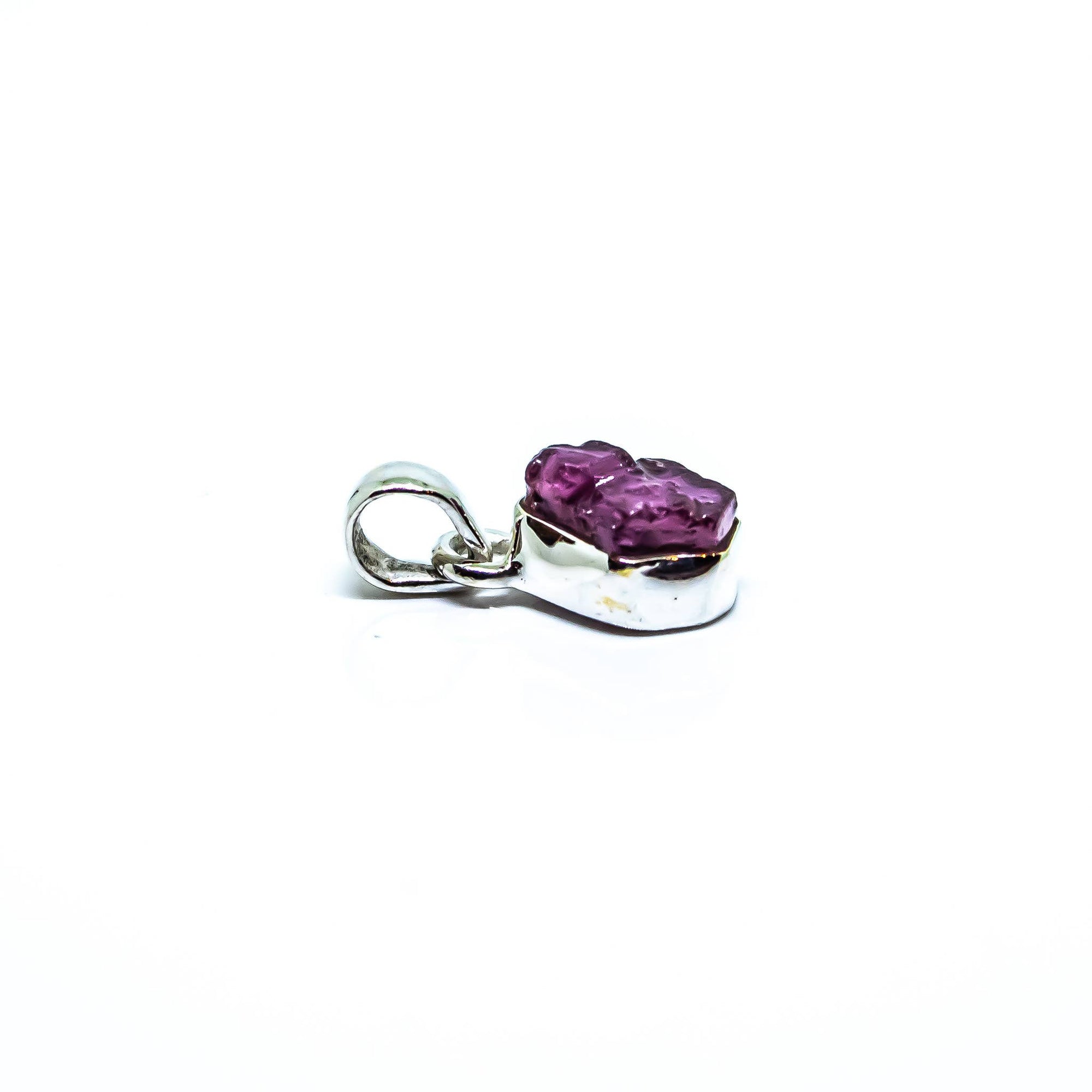 Pink Tourmaline Freeform Sterling Silver Pendant