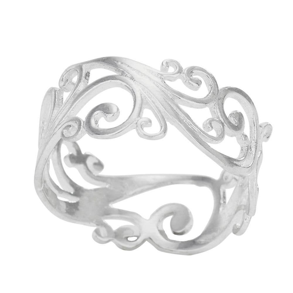 Curls &amp; Swirls Band Ring